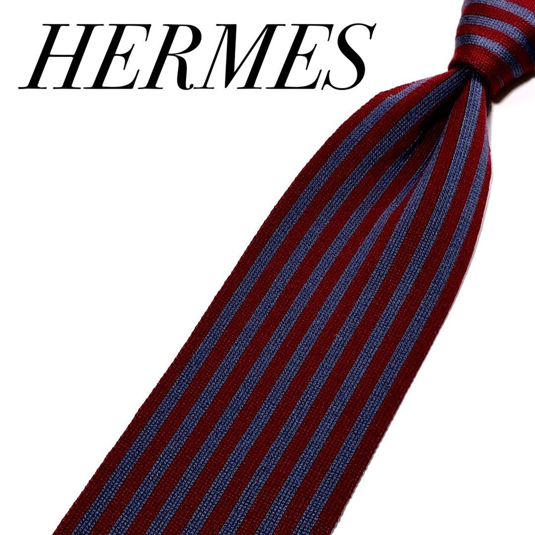 3838✨極美品✨エルメス ネクタイ ニットタイ バーティカルストライプ