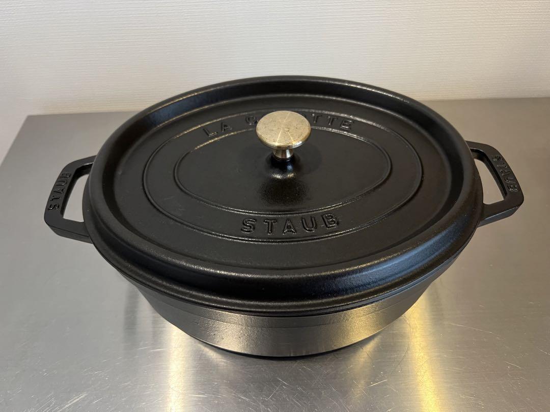 STAUB ストウブ　29 cm, オーバル, ブラック, 鋳鉄