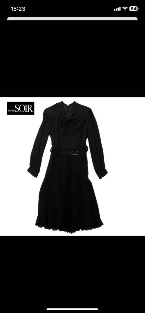 SOIR ブラック ワンピーススーツ