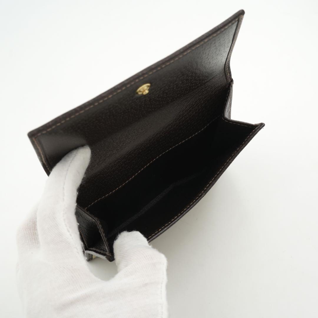 ✨新品未使用・箱付き✨　GUCCI 二つ折り　GG シマ　キャンバス×レザー