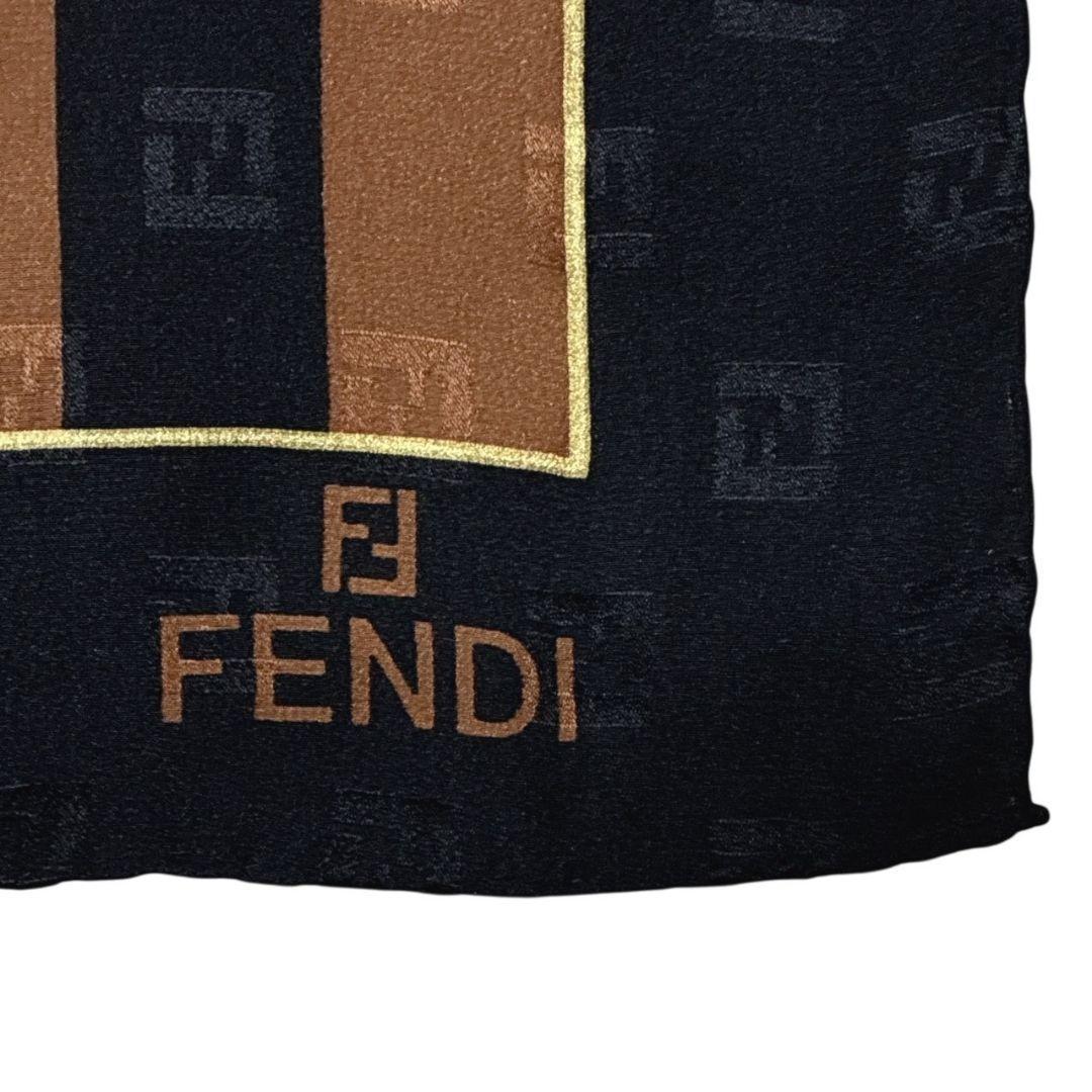 極美品★FENDI ズッカ柄 FF柄 シルク イタリア製 大判スカーフ ストール 極美品☆FENDI FF柄 ズッカ柄 シルク イタリア製 大判スカーフ