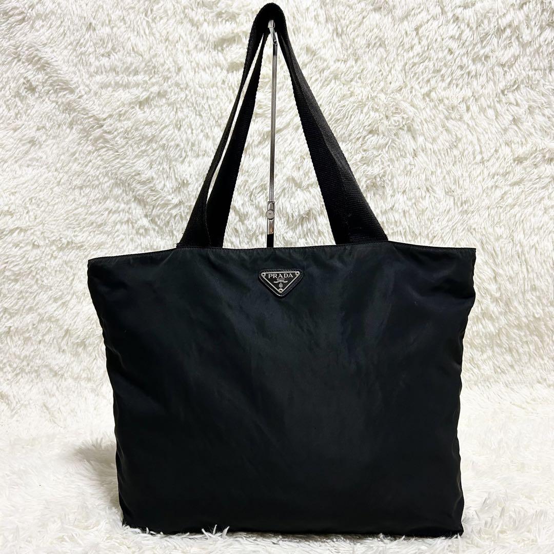PRADA　トートバッグ　三角ロゴ　テスートナイロン　グリーン　白タグ PRADA ハンドバッグ 三角ロゴ テスート ナイロン ブラック 白