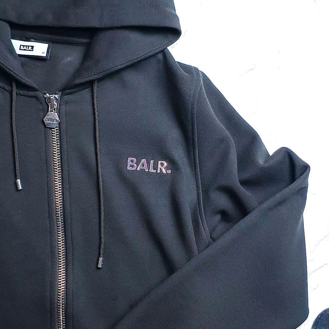 近年モデル BALR. ブラック フルジップパーカー セットアップ メタル ロゴ