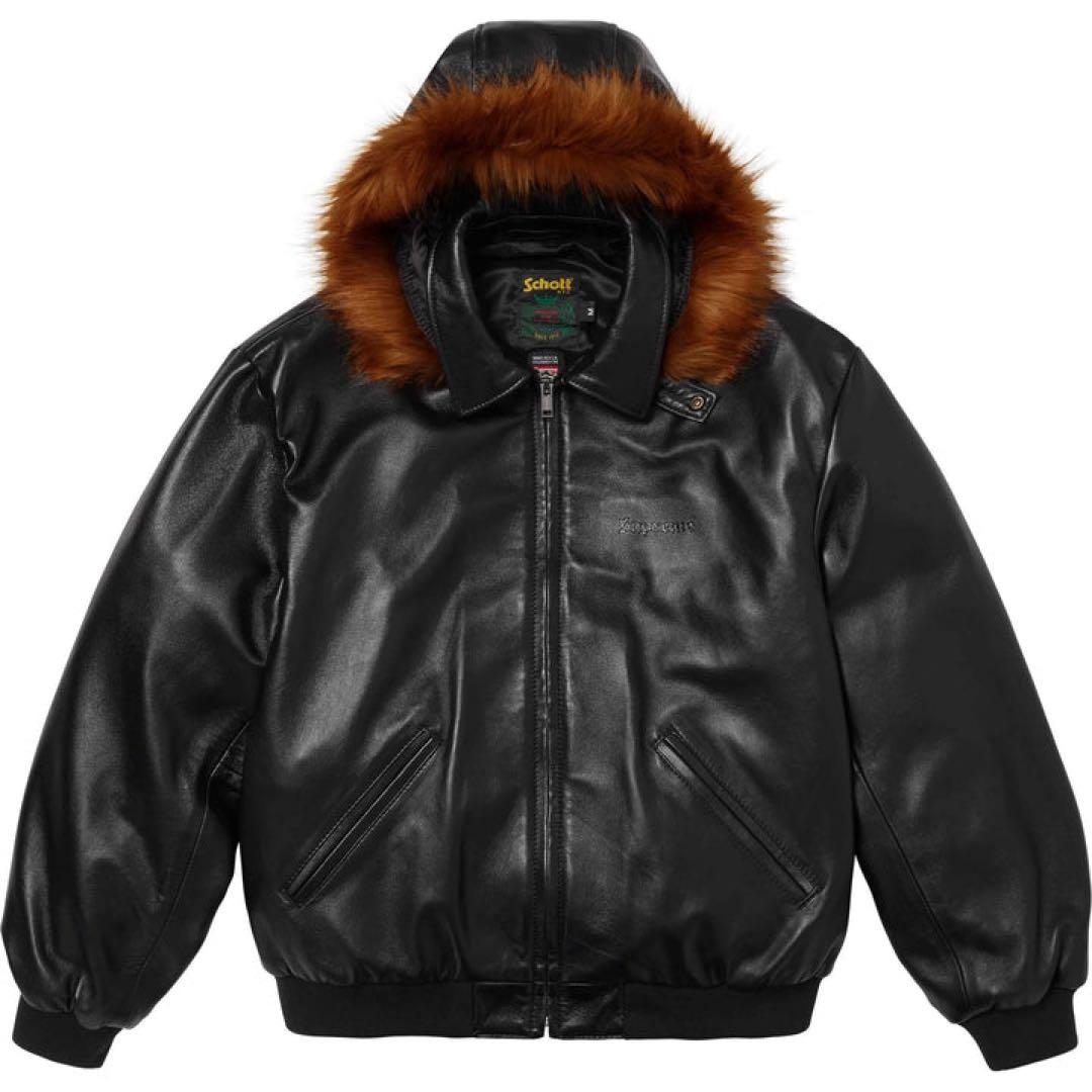 Supreme Schott Hooded Leather Bomber S 黒 Supreme Schott Hooded Leather Bomber S 黒