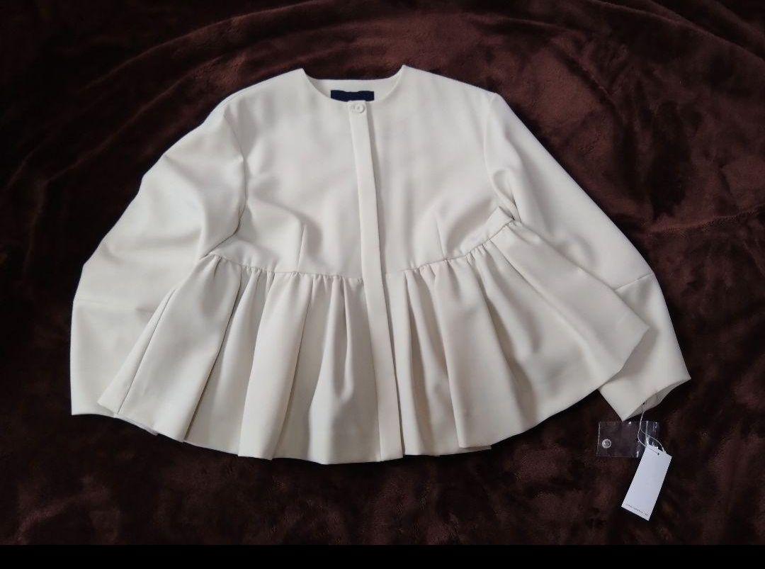 新品 タグ付 SONO NAVY Mum ソーノ ノーカラー　フレアジャケット