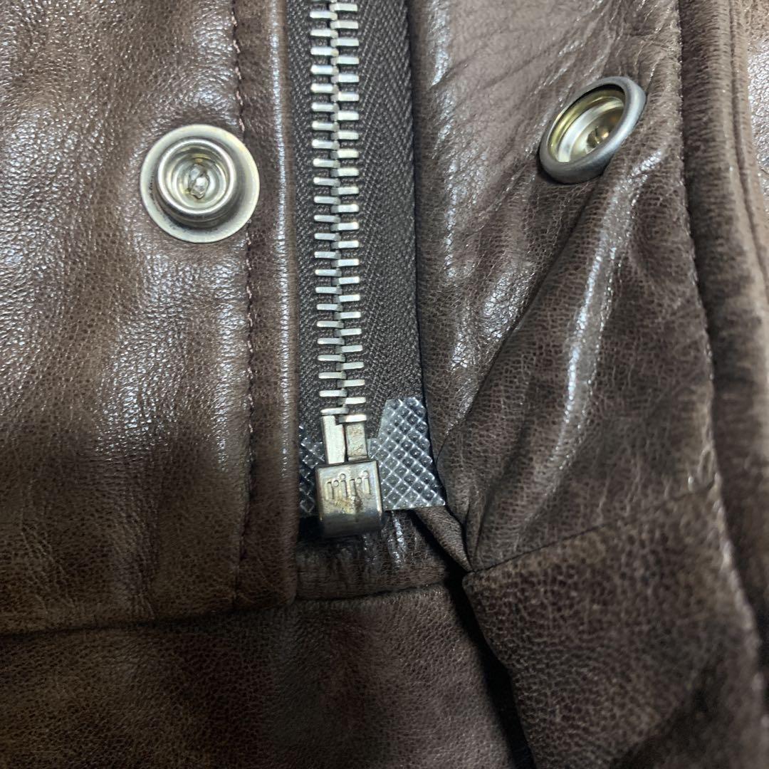 A.P.C. ブラウン シングルライダースジャケット