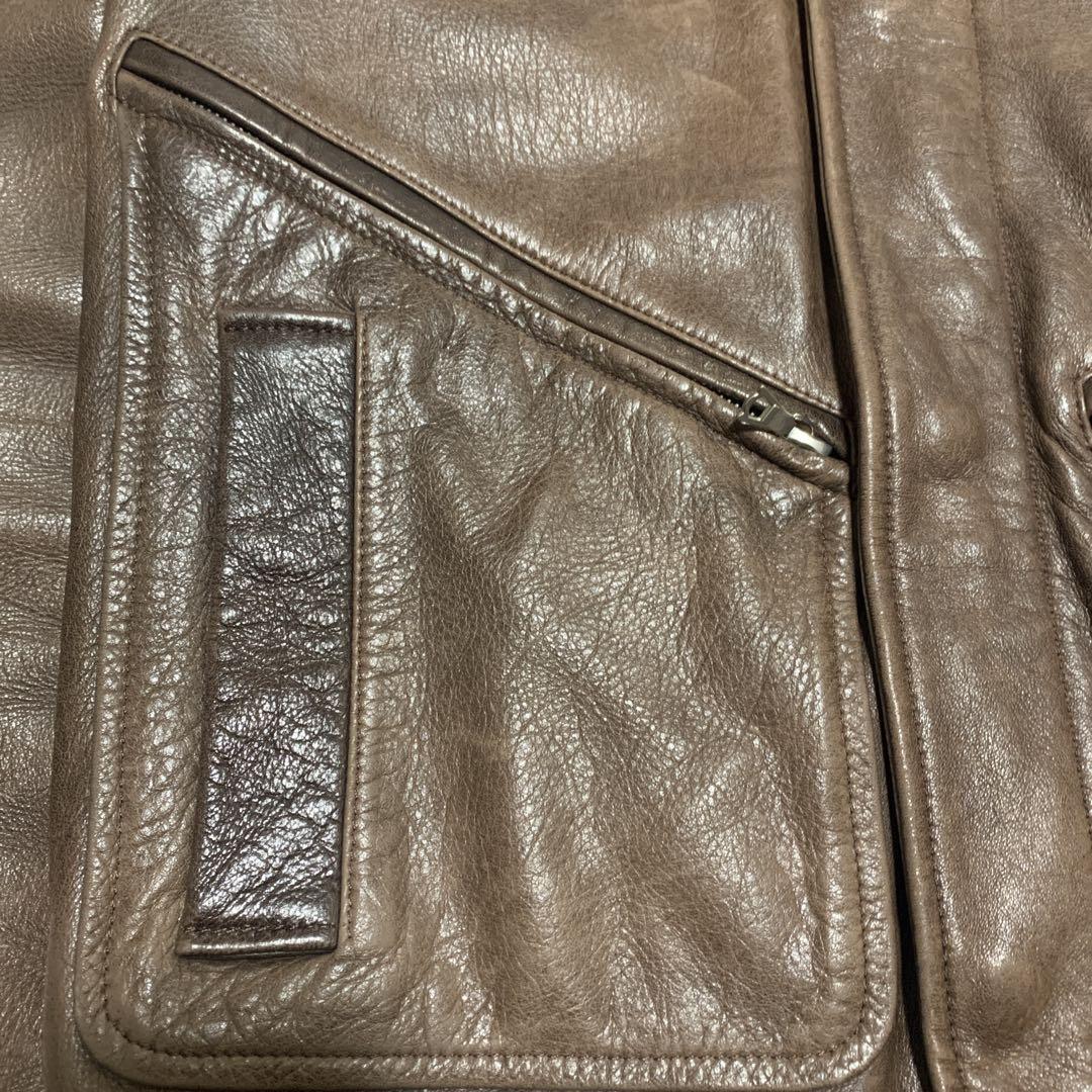A.P.C. ブラウン シングルライダースジャケット