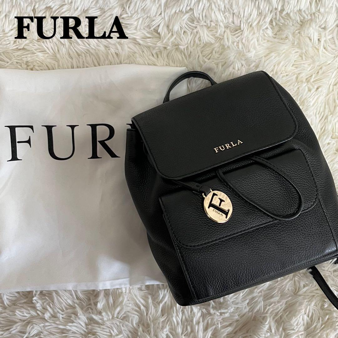 祝開店！大放出セール開催中 FURLA フルラ 美品 リュック リュック 巾着 シボ革 ノエミ 本革 バッグ
