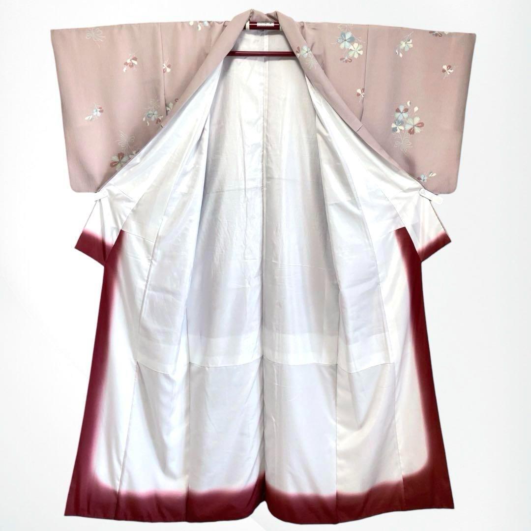 美品✨】東レシルック 華風雅 現行 洗える着物 小紋 ピンクみの