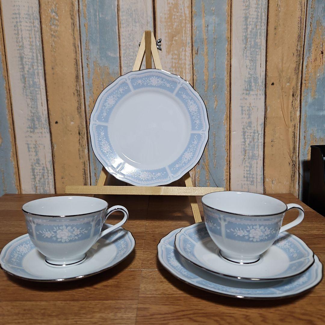 Noritake China レースウッド/プラチナティータイムセット
