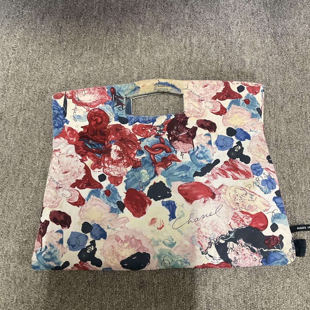 CHANEL 花柄 エコバッグ 大きめ