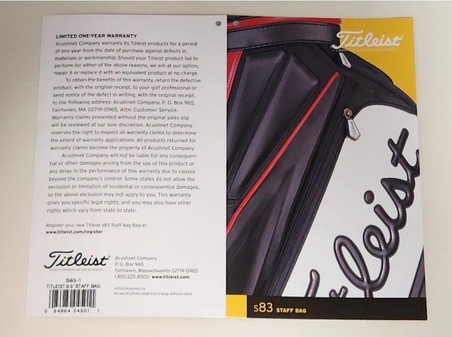 Titleist 9.5 STAFF BAG S83-1 ツアーモデル フ－ド付