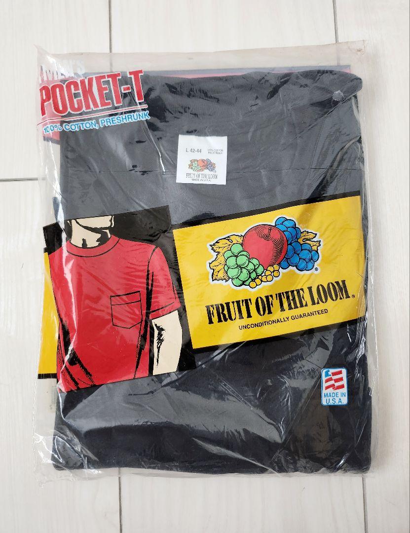 90's FRUIT OF THE LOOM / POCKET-TBLACKブラック