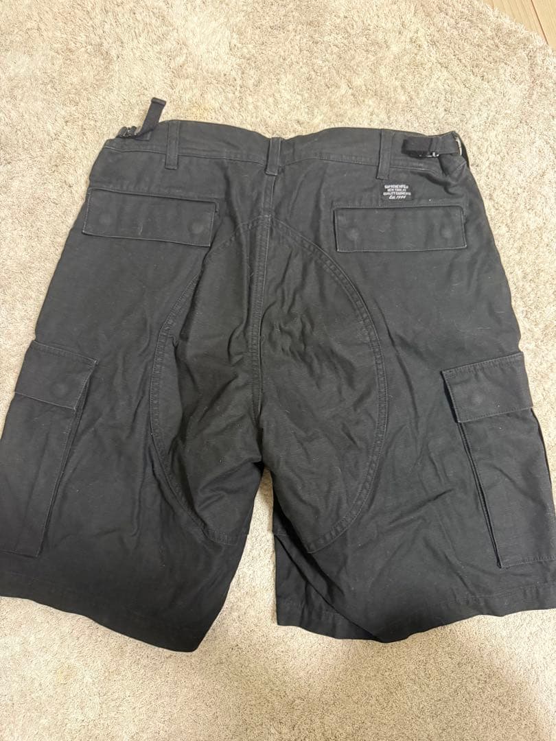 Supreme ブラック カーゴショートパンツ