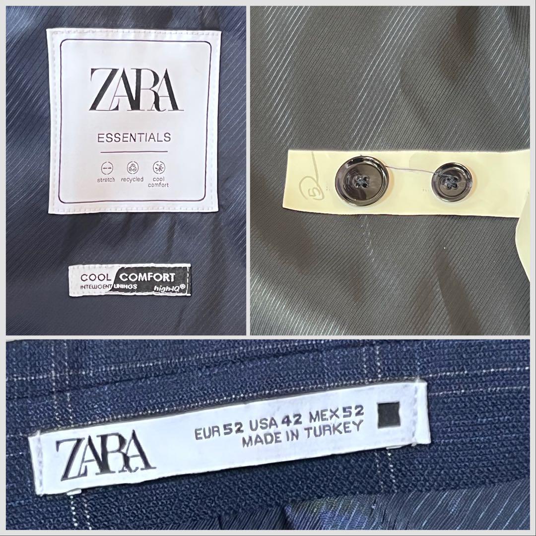 ☆美品☆ZARA ザラ　スーツセット　52XL　ネイビー、ウインドウぺン