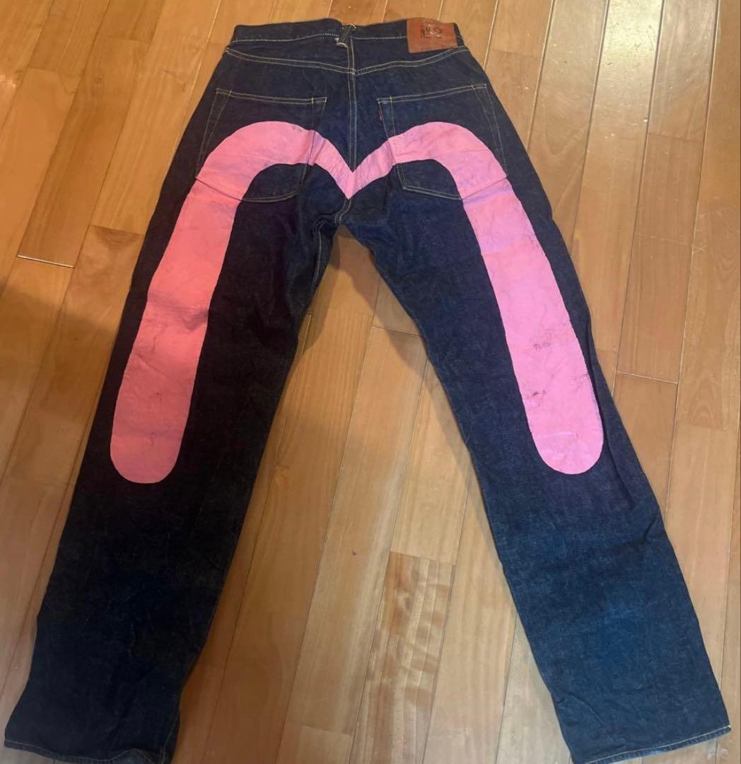 EVISU No.2 2001 W30×32 ピンク大黒 ビックカモメL EVISU