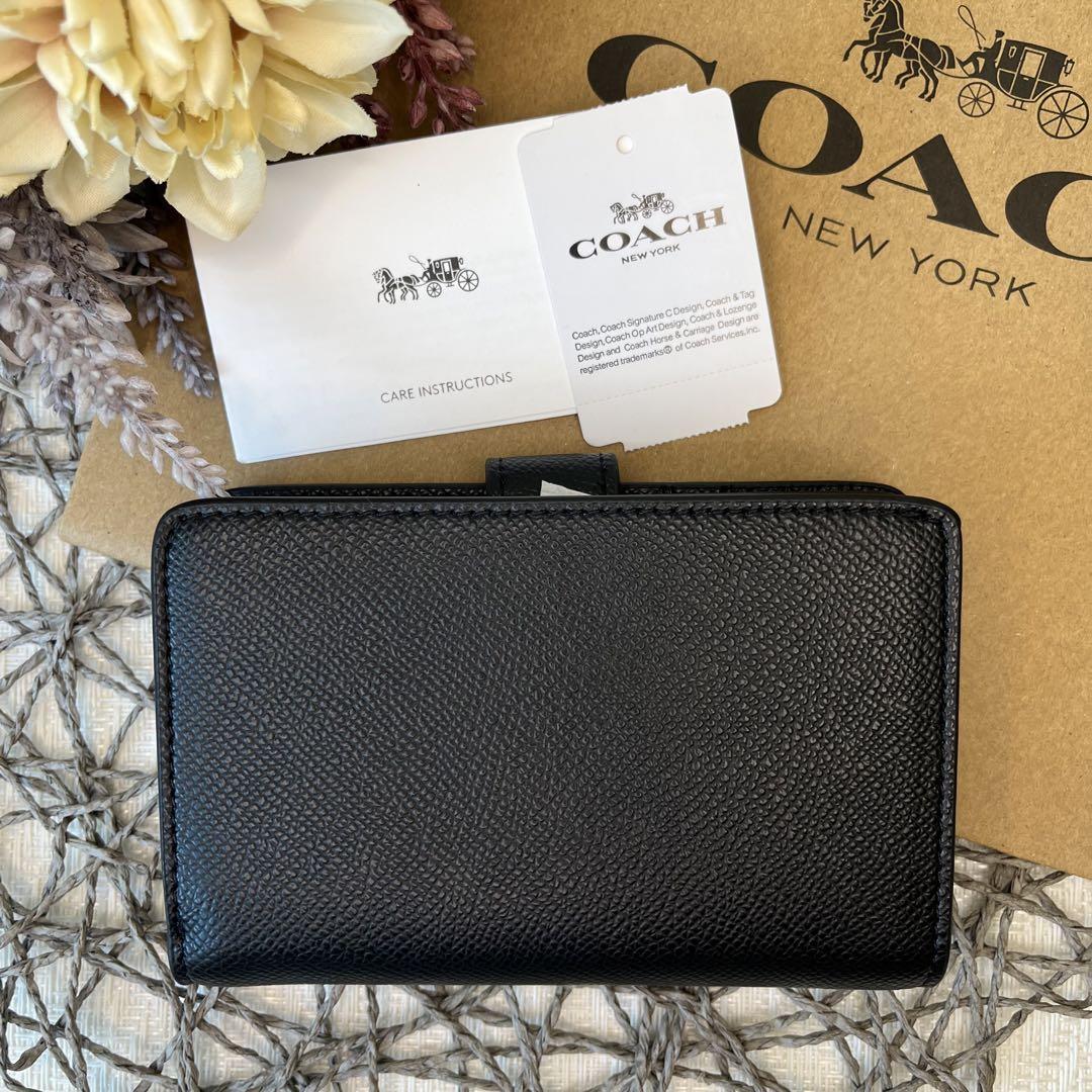 COACH コーチ 二つ折り ブラック COACH コーチ 二つ折り ブラック