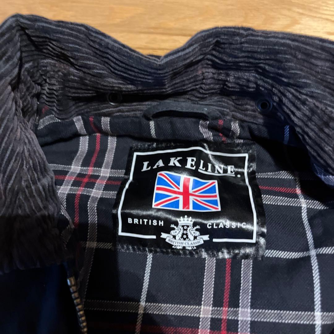 LAKELINE コーデュロイ襟ジャケット ダークグレー　オイルドコート