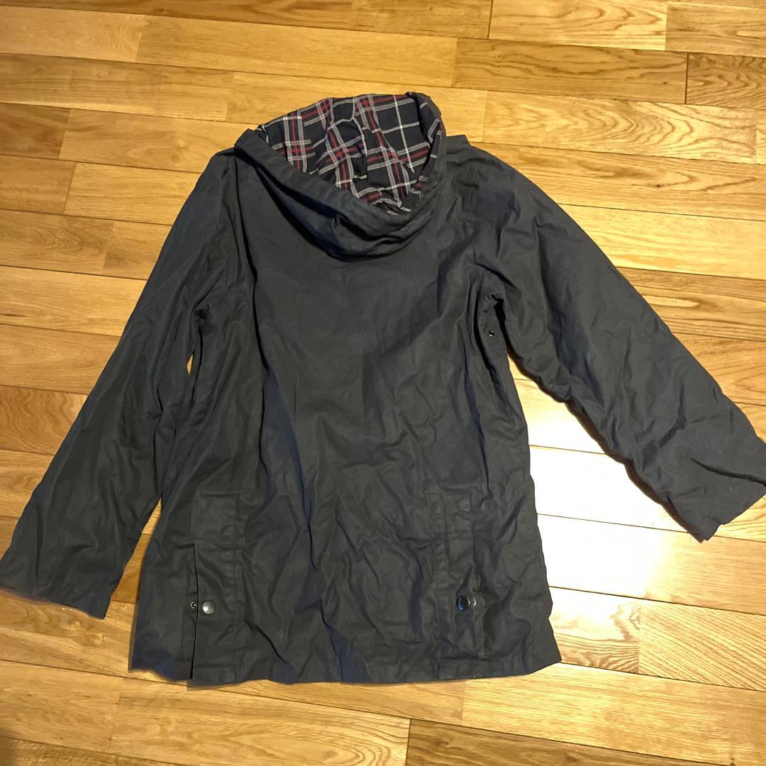 LAKELINE コーデュロイ襟ジャケット ダークグレー　オイルドコート