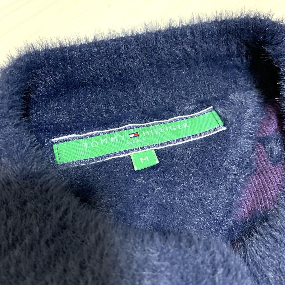 【美品】TOMMY HILFIGER GOLF シャギーニット M ロゴ総柄
