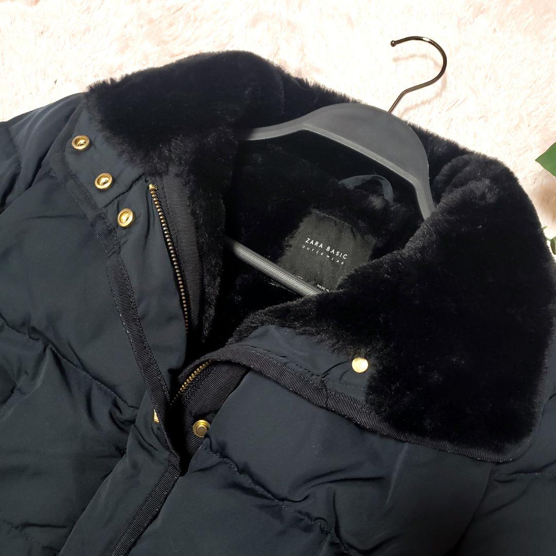 ◆値下げ【ZARA BASIC】 ダウンコート M ネイビー ZARA - ZARA ダウンコート ホワイトの通販 by お値下げご相談
