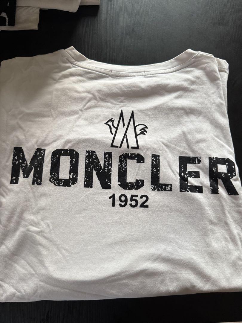 MONCLER ホワイト ロンT MONCLER (モンクレール) 24AW LS LOGO TEE フロントロゴプリント