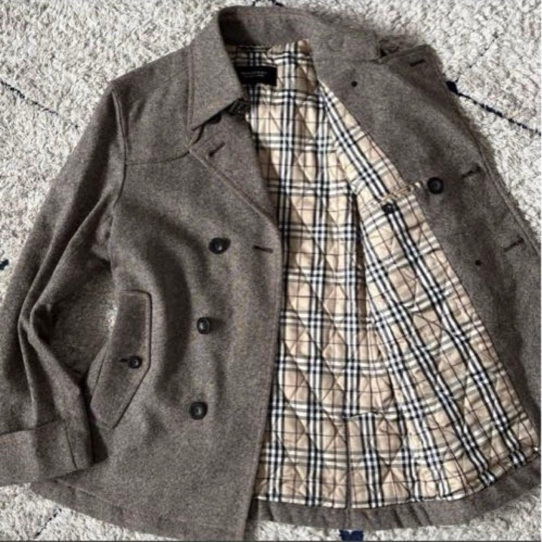 希少✨】バーバリーブラックレーベル Pコート ツイード ノバチェック
