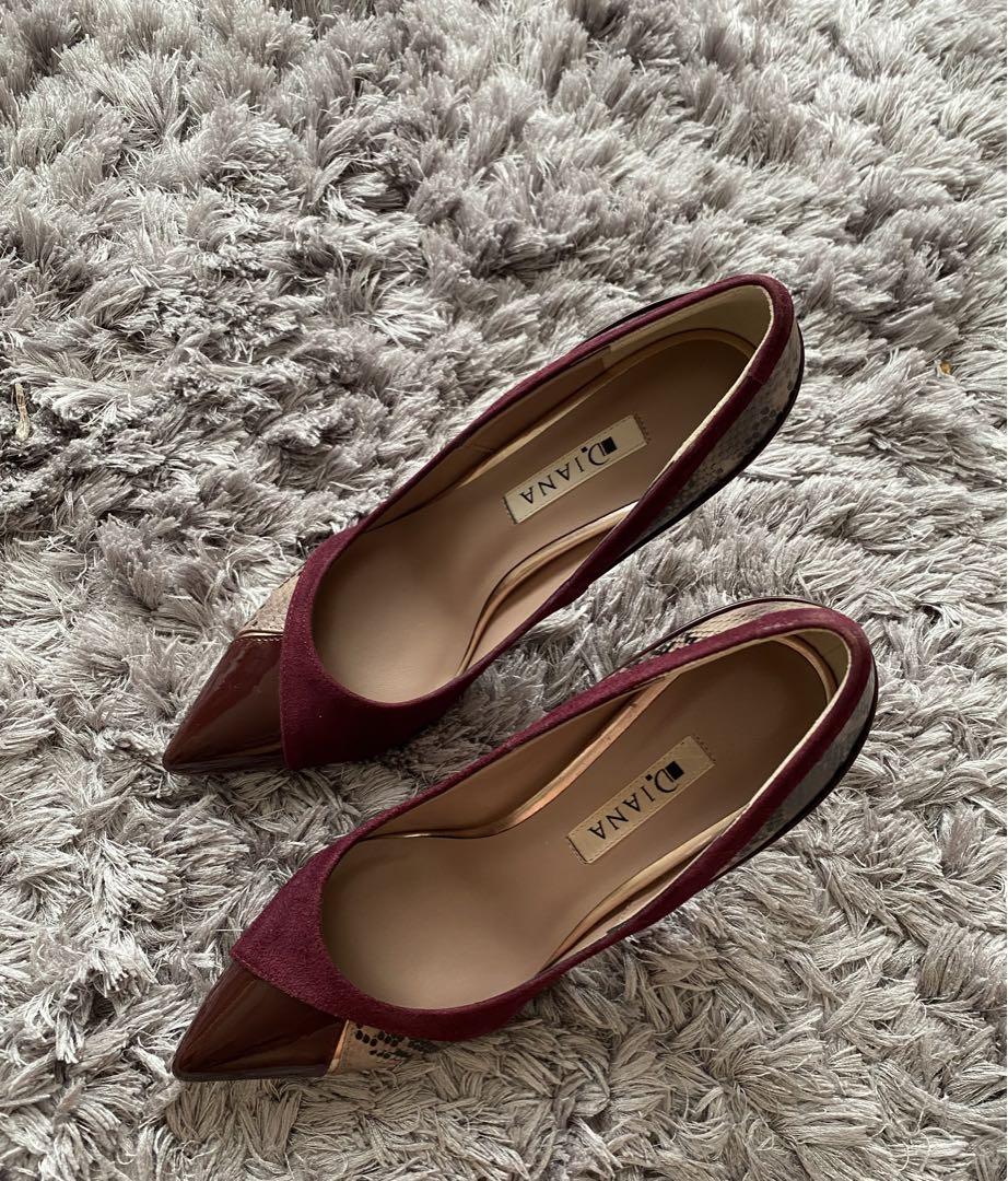 DIANA パンプス　23.5 ダイアナ DIANA ベーシックパンプス （黒光布） -靴