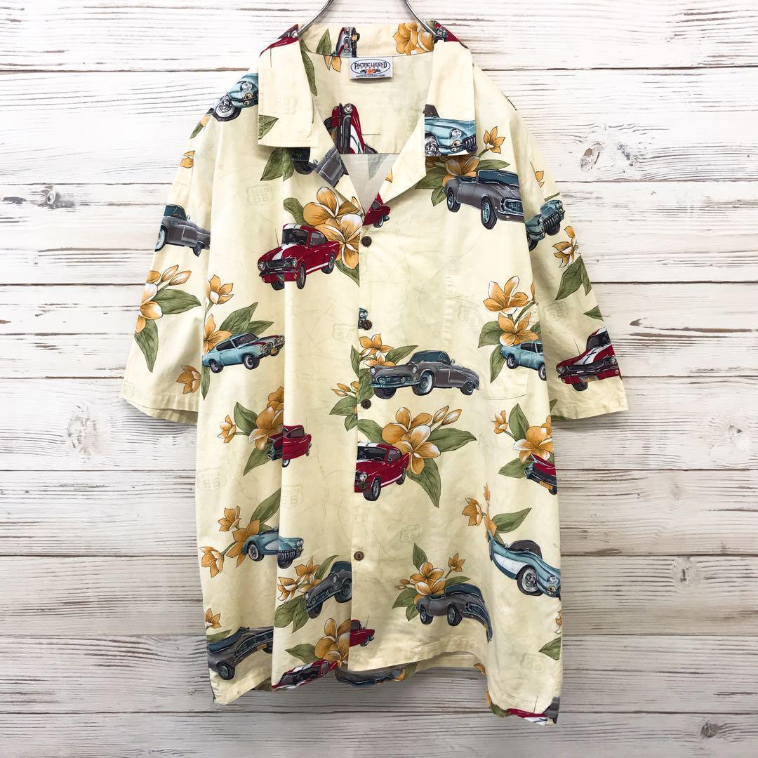 《USA製》PACIFICLEGEND☆半袖シャツ XL イエロー HS300