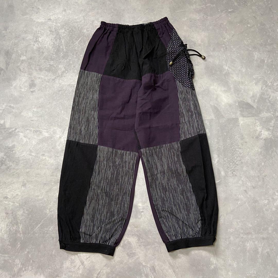 【未使用】 儀右衛門 ギエモン もんパン もんぺパンツ パッチワーク 巾着風ポケ