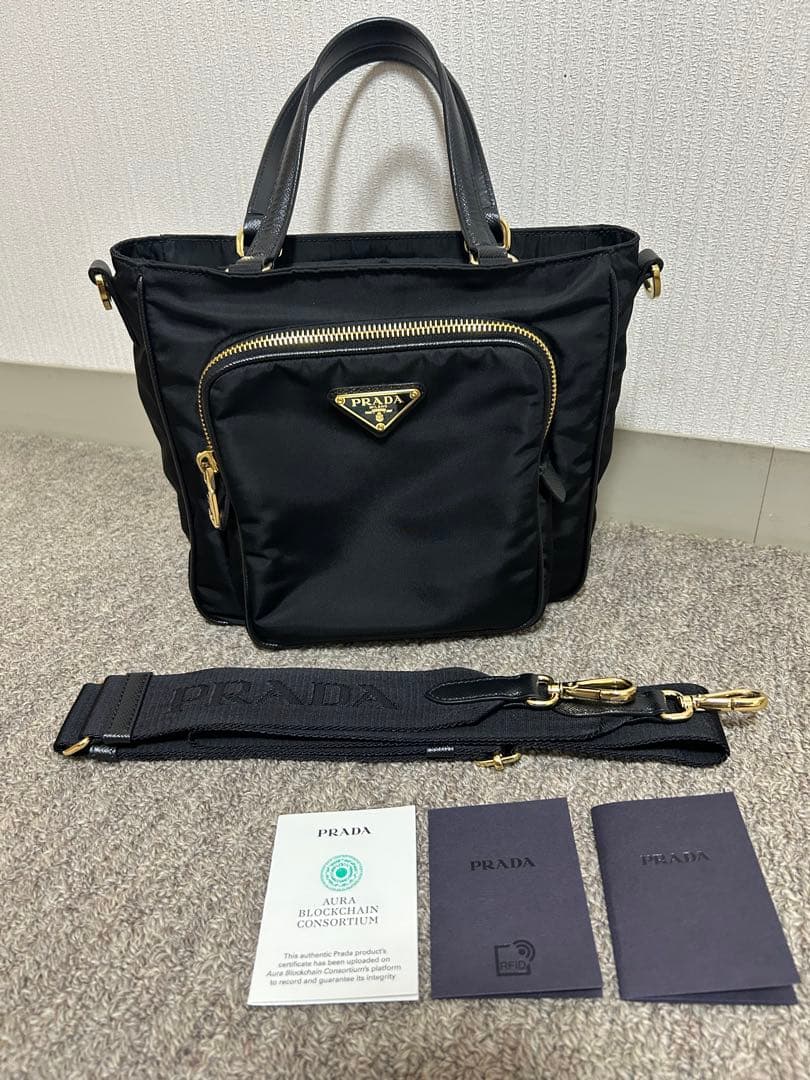 極美品 PRADA プラダ 2way バッグ ナイロン 1BG308