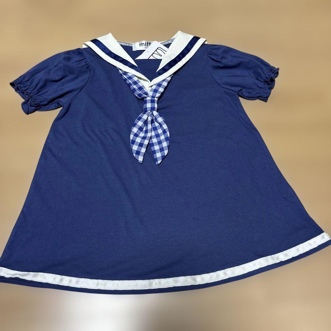 新品 ミッフィー 70周年記念 セーラー襟ワンピース ネイビー