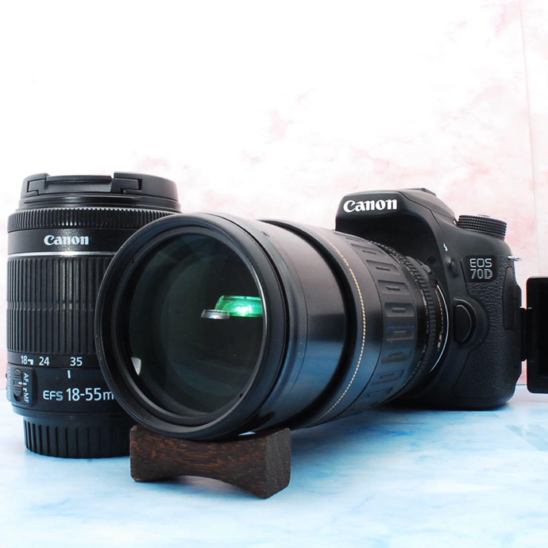 キャノン EOS 70D○一眼レフカメラ○美品○高性能標準＆超望遠W