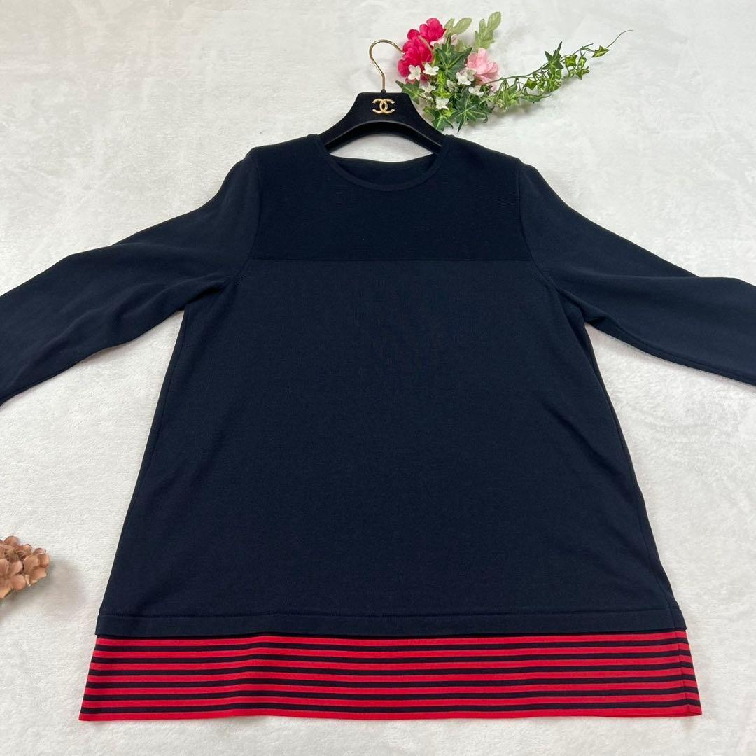 J657 美品 XL レリアンプラスハウス ニット ネイビー レッド レディース J657 美品 XL レリアンプラスハウス ニット ネイビー レッド レディース