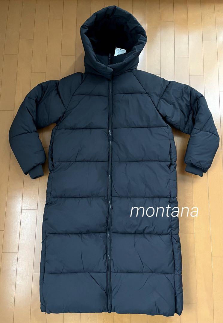 新品 2024aw ZARA 撥水 耐風 フード ロング ダウンコート M 黒