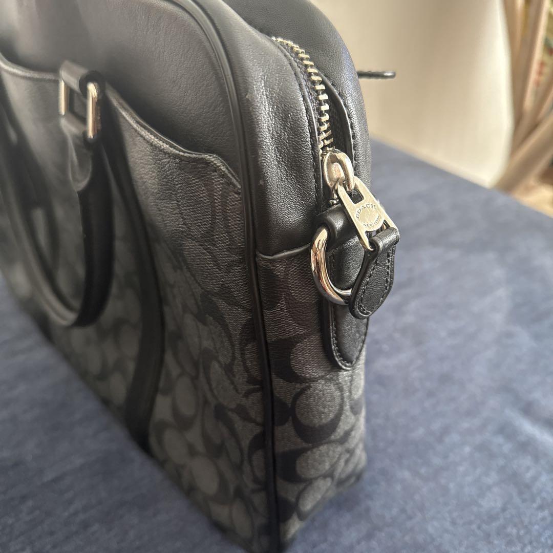 コーチシグネチャーブリーフケース モノグラム　ブラック　COACH