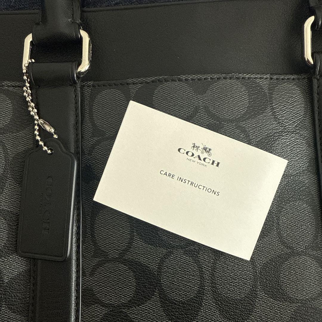 コーチシグネチャーブリーフケース モノグラム　ブラック　COACH