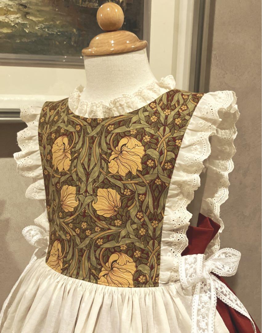 ハンドメイド　エプロンドレス　ワンピース　110