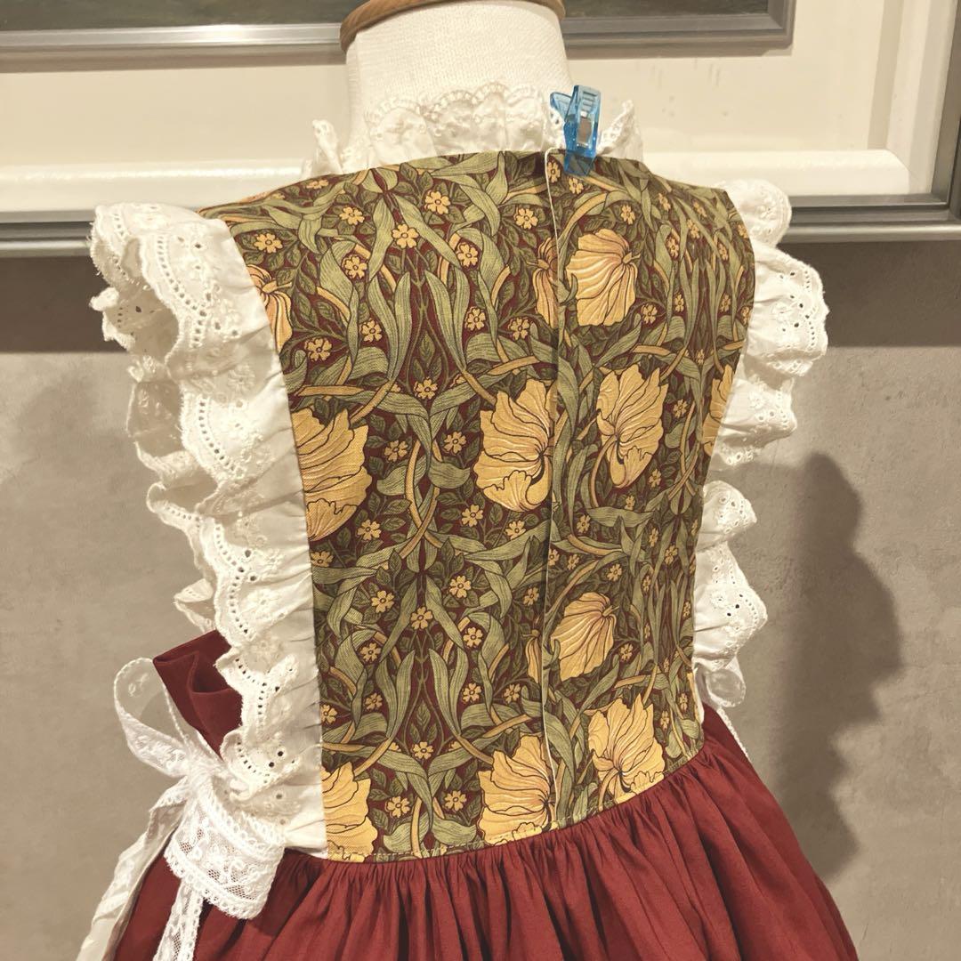 ハンドメイド　エプロンドレス　ワンピース　110