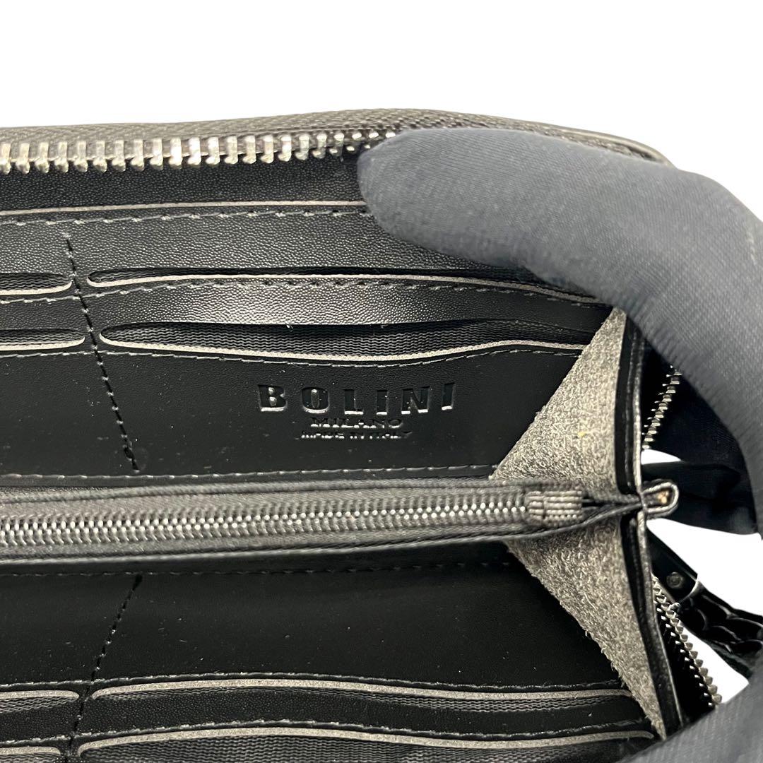 定価15万◇BOLINI/ボーリニ クロコダイル ラウンドファスナー 長