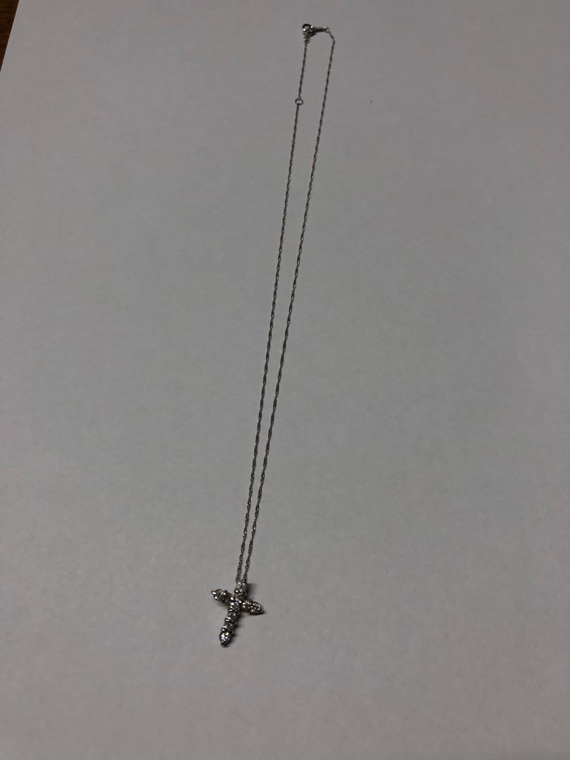 pt900ダイヤモンドクロスネックレス0.3ct