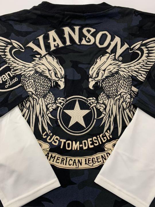 セール大人気 新品バンソンvanson✖️ブラックカモ✖️ドライ素材袖 7分袖フェイクTシャツXL 3HU4f-m95423667700 特価超激得