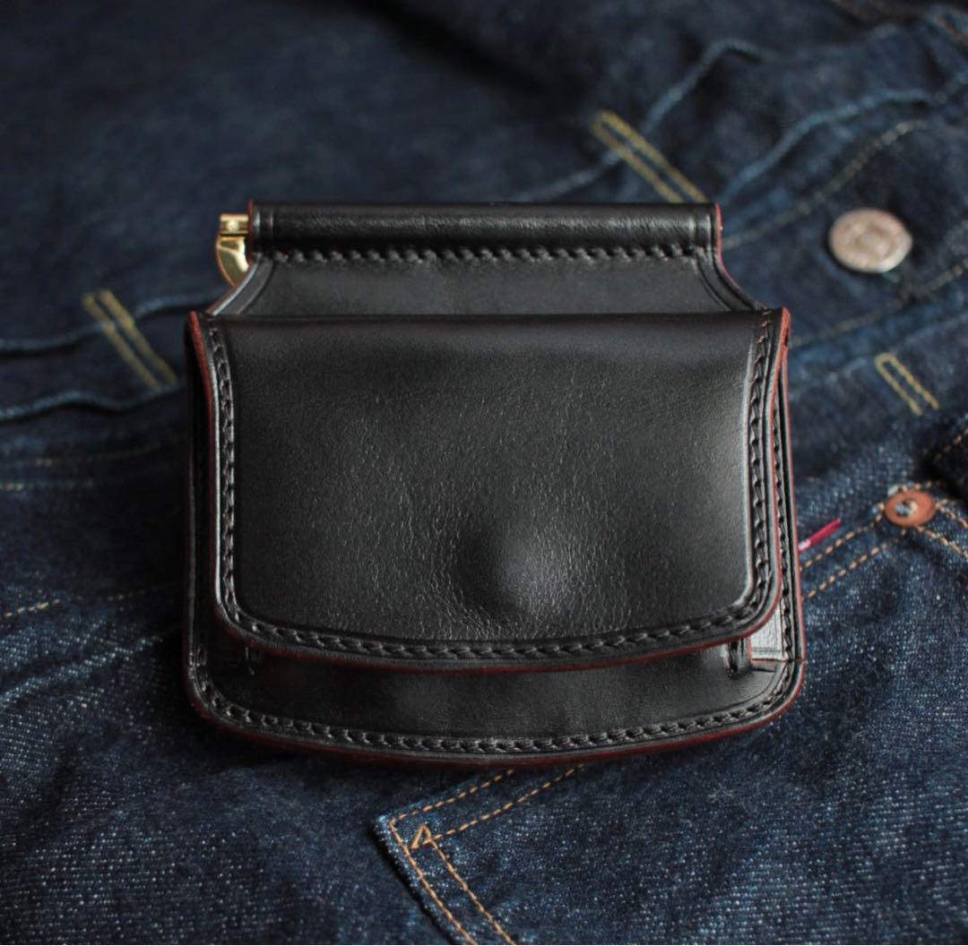6t leather works マネークリップ 茶芯ブラック