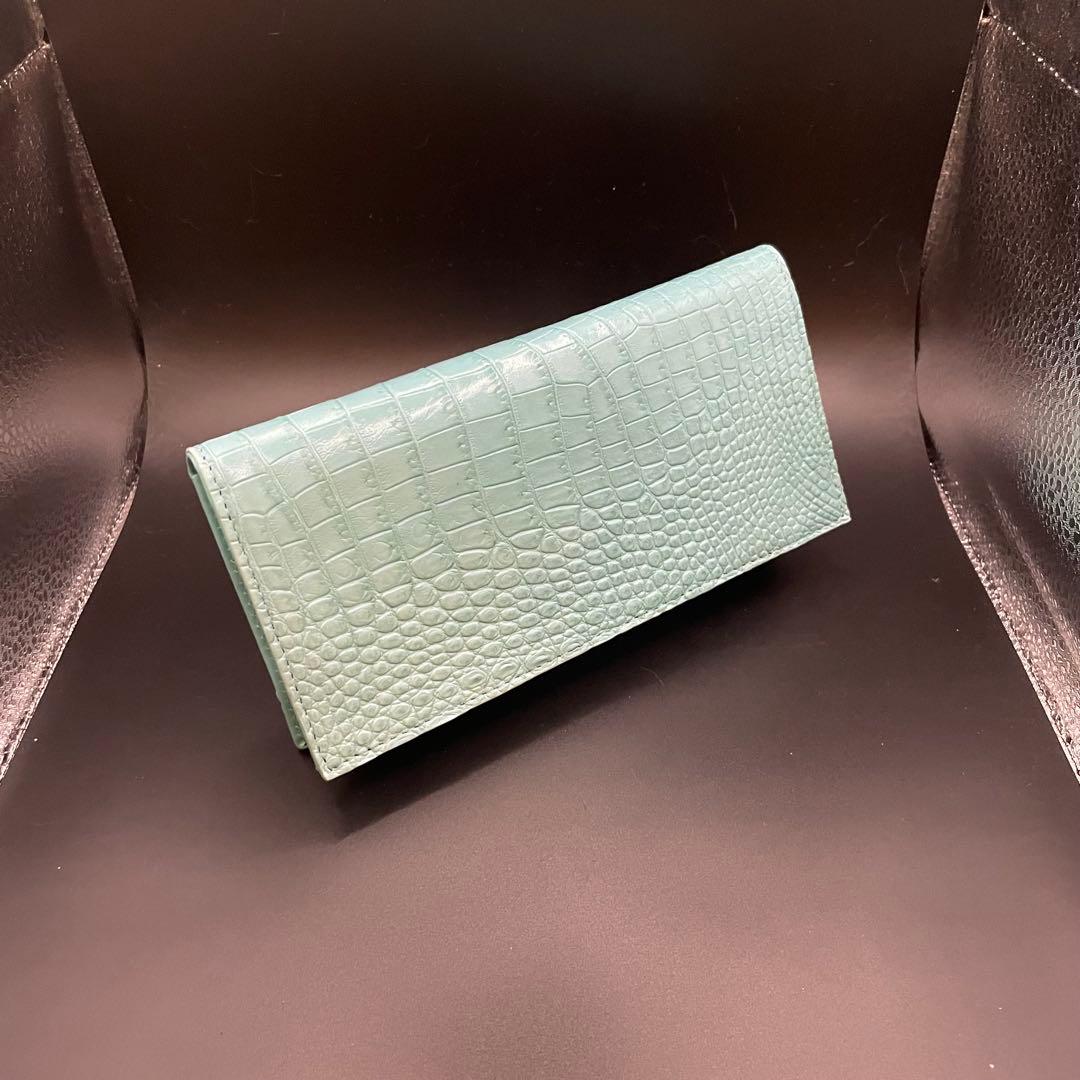 [本革クロコ・1枚革]☆シャム　クロコダイル　二つ折り財布