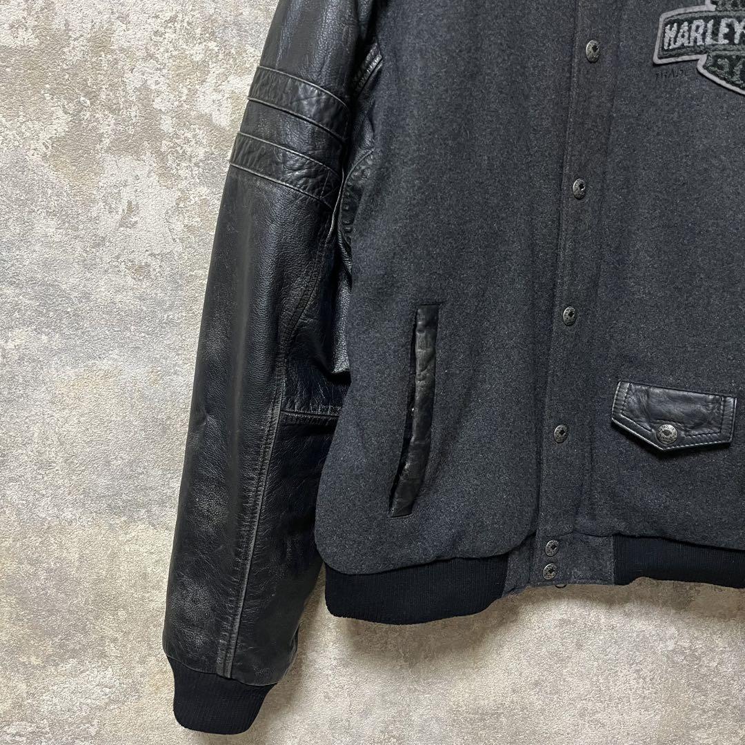 HARLEY-DAVIDSON ハーレーダビッドソン 袖レザー スタジャン