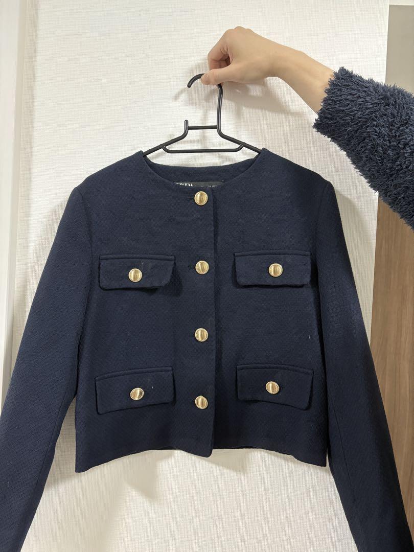 ZARA ネイビー テーラードジャケット S