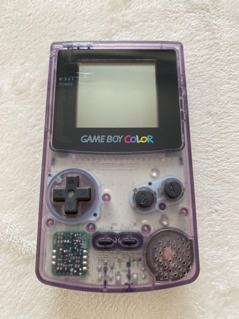 ゲームボーイカラークリアパープル　ワリオランドソフト付き