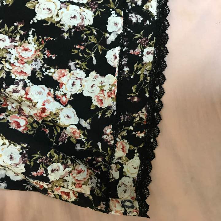 インゲボルグ 花柄ワンピース 黒地
