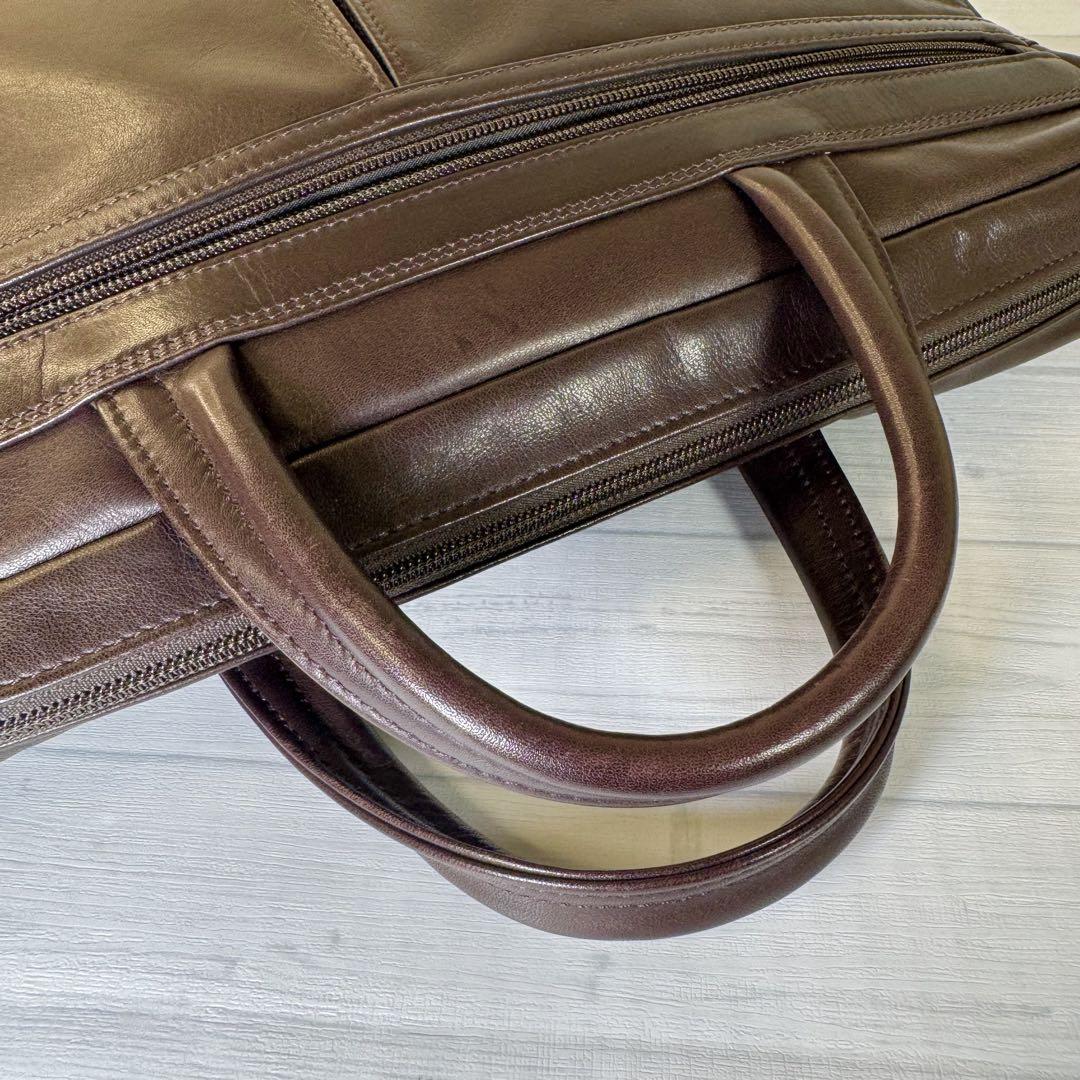 【美品】　PORTER ビジネスバッグ ショルダー　ブラウン レザー
