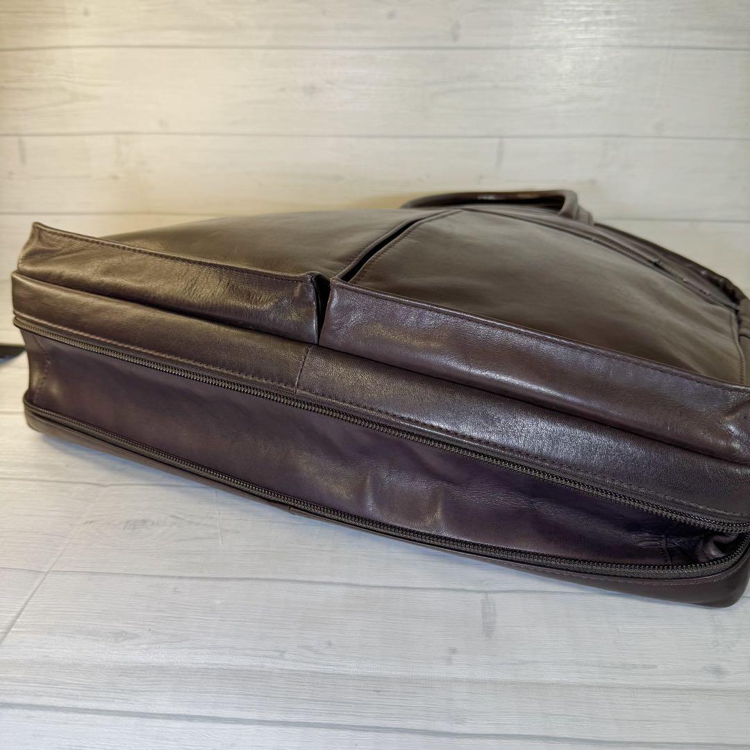 【美品】　PORTER ビジネスバッグ ショルダー　ブラウン レザー